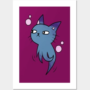 bubble cat Posters and Art